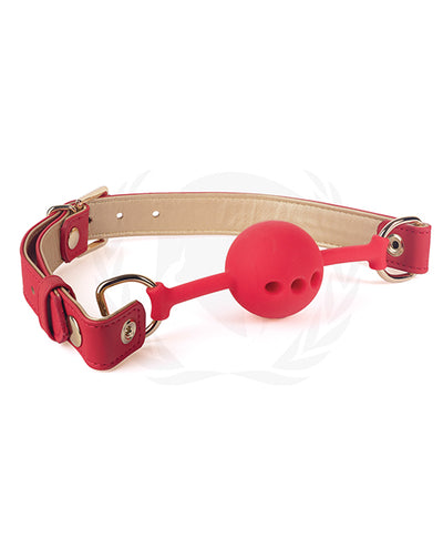Spartacus Silicone Ball Gag w/Gold PU Straps 46 mm - Assorted Colors