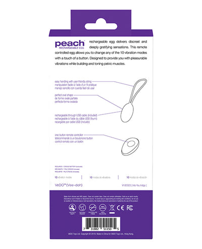 VeDO Peach Rechargeable Egg Vibe