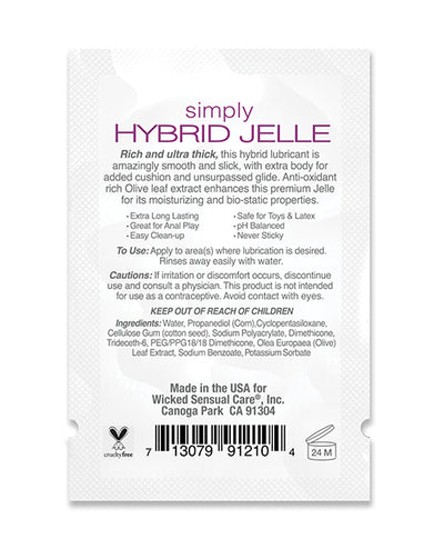 Wicked Sensual Care Simply Hybrid Jelle Lubricant